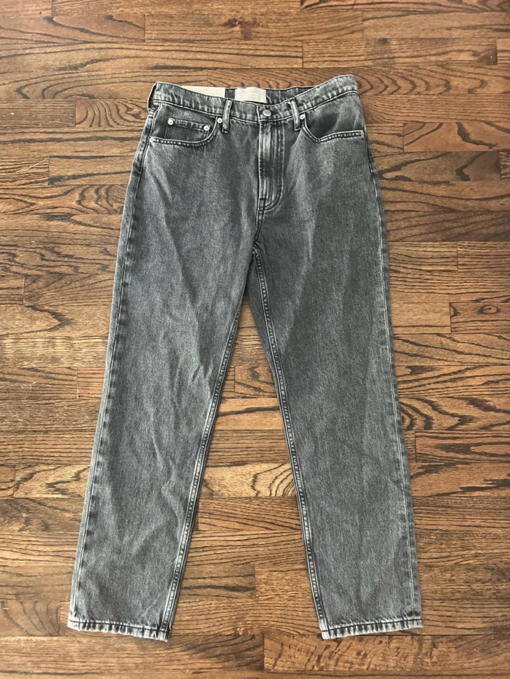 Everlane Gray Washed Straight-Leg Jeans Size 29
